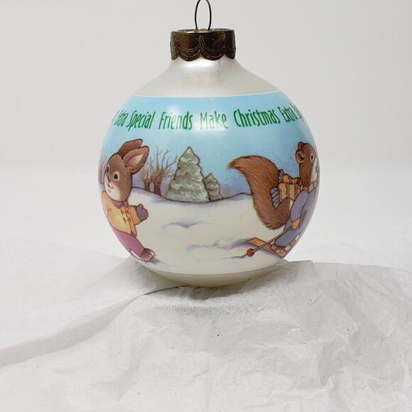 1991 Hallmark Extra Special Friends Glass Bulb Keepsake Holiday Ornament - Picture 4 of 9